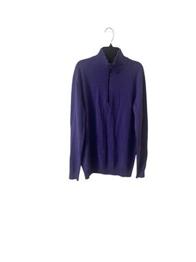 Kinross Men's Zip Mock Neck Sweater 100% cashmere